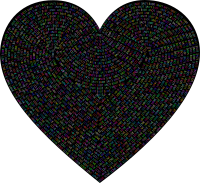 Love Typography Heart Colorful With BG
