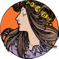 Art Nouveau Woman - Colour Remix