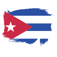 Cuba flag painted