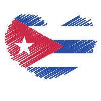 Cuba national flag heart
