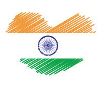 India national flag heart shape