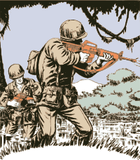 Two Soliders with M16 Rifles