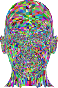 Wireframe Man Head Colorful