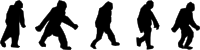 Group of Five Bigfoot Silhouette