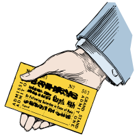 Hand with a Ticket