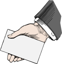 Hand with card