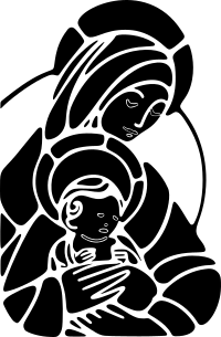 Virgin Mary And Baby Jesus Silhouette