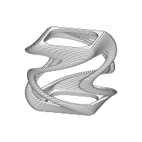 Animated twisted hollow cube