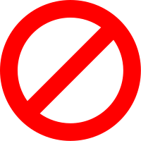 Circle slash NO symbol
