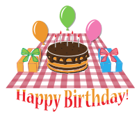 Happy birthday with chocolate cake