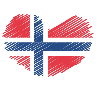 Norwegian flag heart symbol