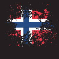 Norwegian flag ink splatter