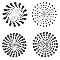 Retro decorations with dots