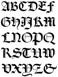 Black Letter Alphabet