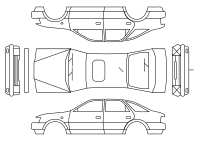 Car Body Cutout for Damage or Repair Indication