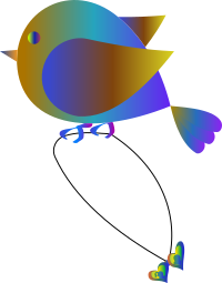 Bird Carrying Love Lockets By Linnaea Mallette Vectorized Polyprismatic