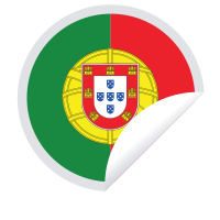 Portuguese flag on a peeling sticker