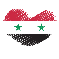 Syrian flag inside a heart shape