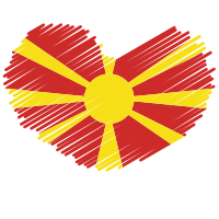 Macedonia flag heart symbol