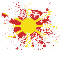 North Macedonia flag ink burst