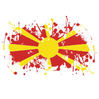 North Macedonia flag ink splatter