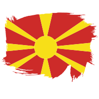 Painted flag of North Macedonia