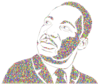 Martin Luther King Stencil Silhouette Circles