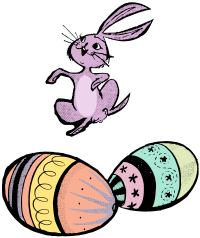 Retro Easter Bunny and Eggs