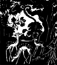 Three Deer And The Serpent