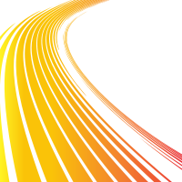 Curved yellow stripes on white background