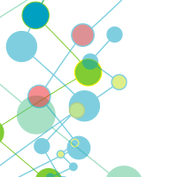 Coloured circles network clip-art