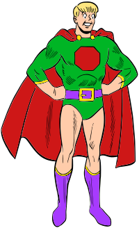 young man dressed as a superhero