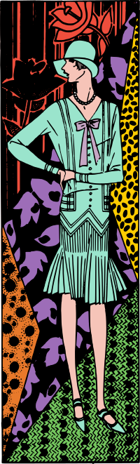 Retro Lady with Random Patterns - Colour Remix
