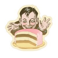 Kid and Cake - The Sticker