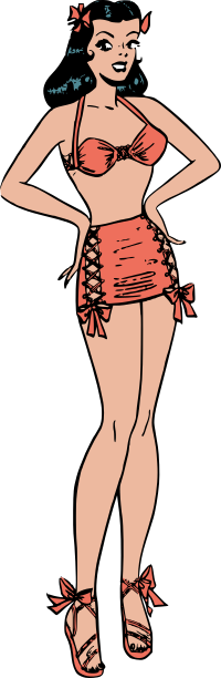 Retro swimsuit model