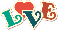 Love text retro style