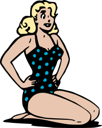 Swimsuit pin-up pose