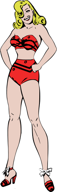 Swimsuit hero pose