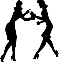 Arguing women silhouette