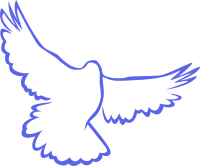 Flying dove, stylized