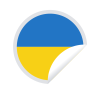 Ukrainian flag sticker symbol