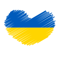 Ukraine flag heart symbol