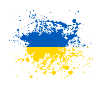 Ukrainian flag ink splatter