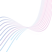 Curved coloured lines on white background