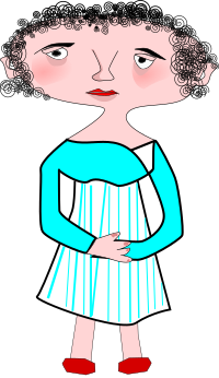 Blue Dress Lady Cartoon