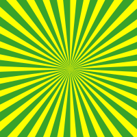 Yellow sunbeams on green background