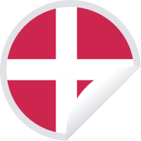 Danish flag peeling sticker