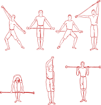 Man Exercising with a Baton