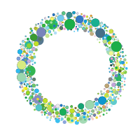 Colourful dotted pattern circle