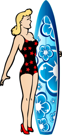 Lady with a Surfboard